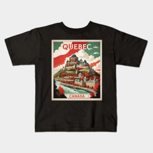 Quebec Canada Vintage Poster Tourism 1 Kids T-Shirt